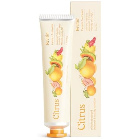 Revitin Toothpaste | Fluoride-Free Prebiotic Citrus Tooth Gel | No SLS, Gluten Free, Dye Free, GMO Free, No Sweeteners | Non-Toxic, Kid Approved Cover