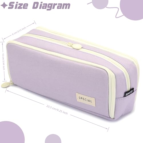 Image of Large Capacity Special Aesthetic Pencil Case Organizer with 3 Compartments, Big Preppy School Pencil Pouch Bag for Girls Women Adults, Pencil Holder Pen Pouch Cases (Purple 2)
