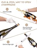 LUVCOSY Champagne Saber with Gift Box, Laguiole Style Champagne Sword with Olive Wood Handle, Stainless Steel Blade Sabrage Sword, Wine Bottle Opener for Christmas Wedding (13.7'')