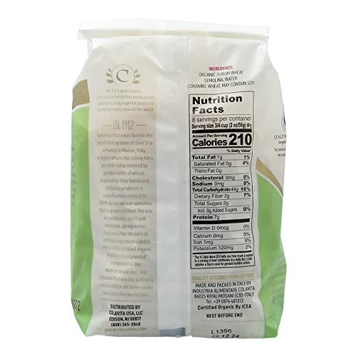 Colavita Pasta - Organic Penne Rigate, 1 Pound - Pack of 20 - Thumbnail 2