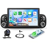 Rimoody 4G+64G Autoradio Android per FIAT Panda 2013-2020, 7" Touchscreen Schermo IPS Carplay Android Auto Senza Fili FM/RDS/EQ GPS Bluetooth Mirror Link WiFi Comandi al Volante Retrocamera