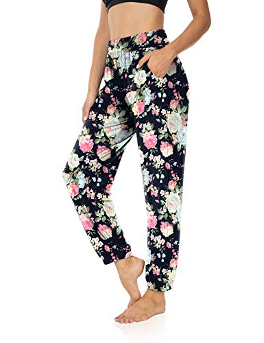KEEPBEAUTY Womens Active Yoga Sweatpants Loose Workout Joggers Pants Comfy Lounge Pants with Pockets Flower12 M
