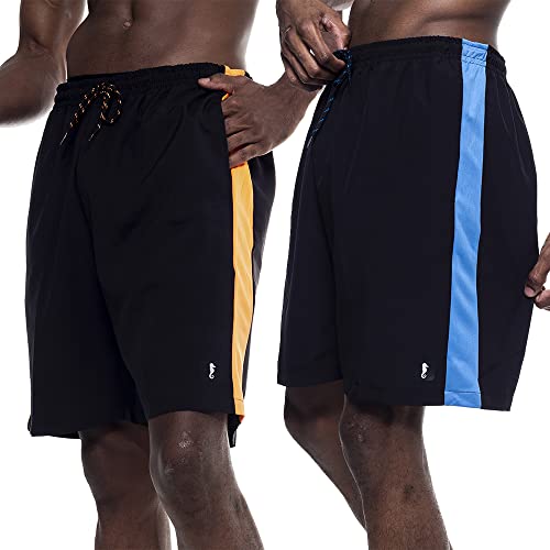 Kit 02 Bermudas Dry Fit Polo Marine - Masculinas, Shorts, Fitness, Academia, Treino (G, Kit A - Lara