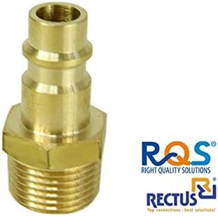 Recktus Compressed Air Connector for Quick Coupling (Series 26) RQS Brass with 1/4-Inch or 3/8-Inch External Thread, Euro Standard Profile, Thread with Special Foam Coating, Made in Germany – Pack of 1