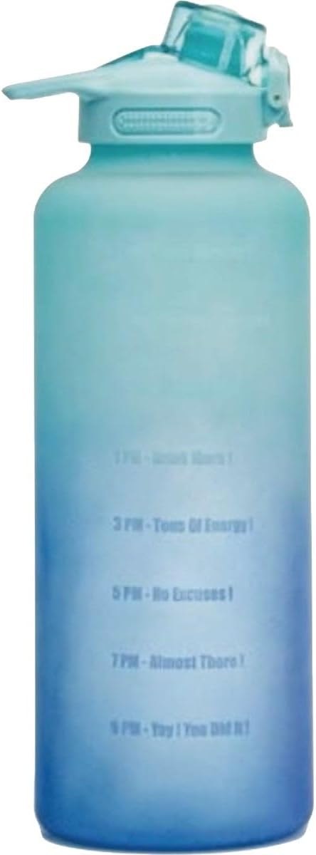 Primula Half Gallon Motivational Water Bottle with Time Marker & Straw – Leakproof Plastic Big 2L Water Bottle for Women Men Large Jug for Fitness Gym Outdoor Sports, 64 Ounce