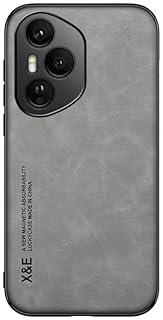 جراب حماية خلفي مغناطيسي بتصميم رفيع وناعم من الجلد الصناعي عالي الجودة لموبايل هونر 400 برو من فاسينيشن، لون رمادي