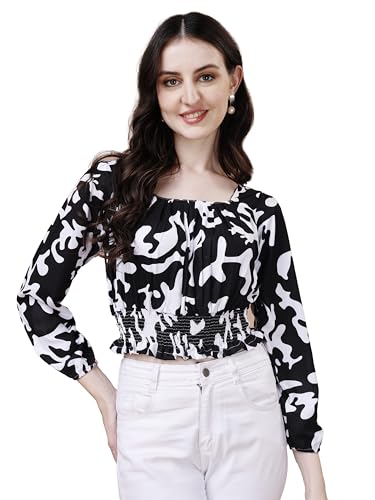 Image of Wedani Women's Casual Foral Print Puff Sleeve Regular Top