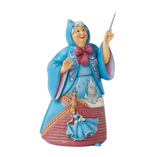 Enesco Disney Traditions by Jim Shore Cinderella Fairy Godmother Holding Wand Figurine, 6.3 Inch, Multicolor