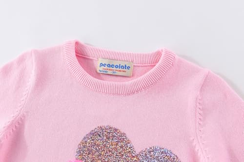 Peacolate 18M-7T Toddler Little Girls Sequins Pullover Knitwear Simple Knit Sweater3