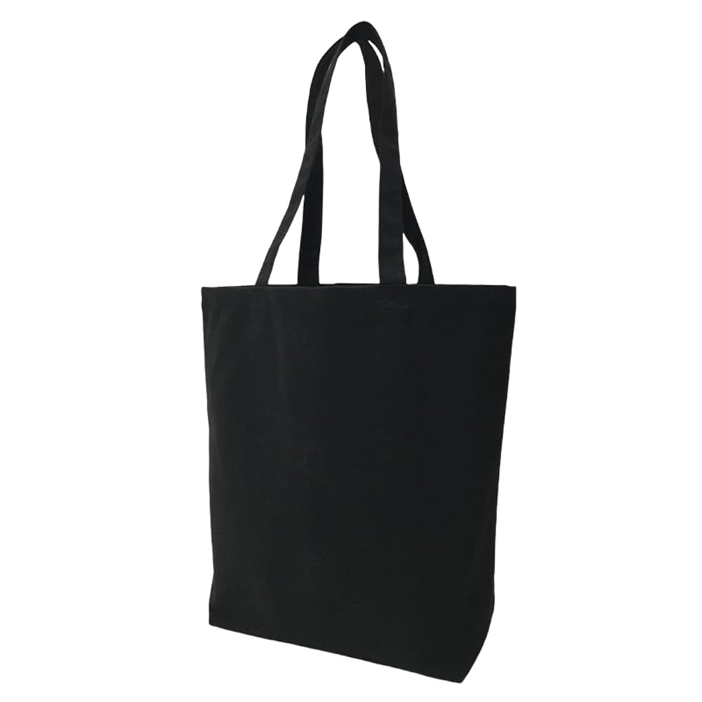 [BUOGIO DISEGNO] 軽量 トートバッグ 無地 帆布 エコバッグ｜丈夫なX型補強取っ手｜A4/PC対応｜通勤/買い物/旅行に/ビジネス ショルダーバッグ メンズ レディース キャンバス トートバック 黒 マチ付き