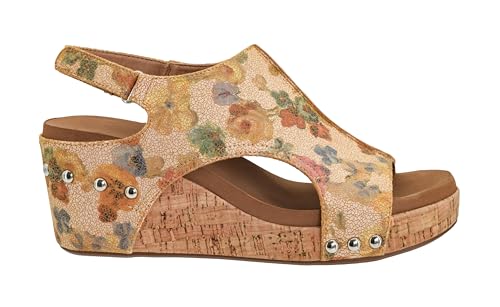 Image of Corkys Footwear Womens Carley Wedges, Featuring Corkys EVA Foam Cushioned Insoles, A 2.5 Inch Heel, Lightweight For All Day Wear, And Hook And Loop Closure