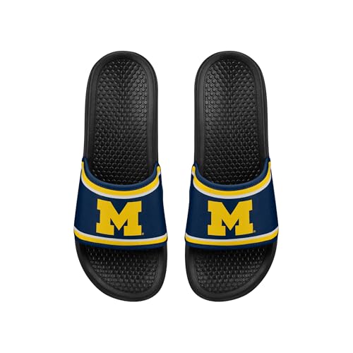 Image of FOCO NCAA Printed Team Logo and Color Stripes Comfortable Slide Sandals