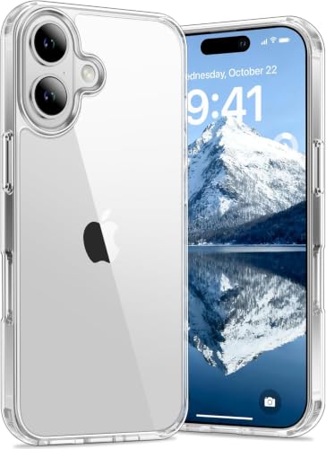Image of ClearPC Crystal Clear Hard PC Case for Apple iPhone 16, Anti-Yellow Transparent Back Cover, Anti-Scratch, Raised Camera Protection Shockproof Wireless Charging Compatible Non Yellowing (Clear)