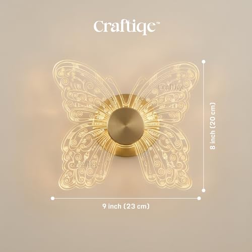 Image of Butterfly Glow Acrylic LED Wall Light | Decorative Butterfly Wall Lamp with 3 Colour Modes (Warm, Neutral & Cool White) | Premium Ambient Lighting for Home Interiors