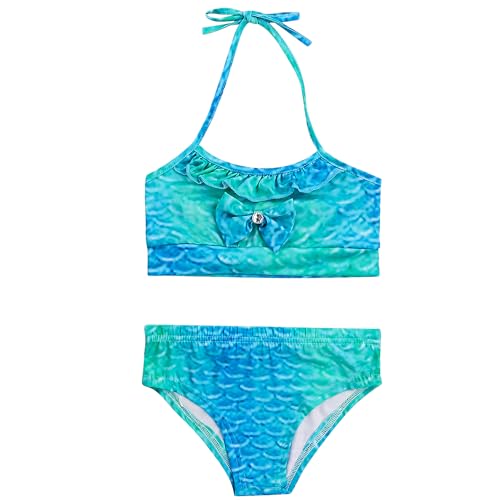 Image of GALLDEALS Girls 3 Piece Swimsuit Bathing Suits Bikini with Matching Cover Up Skirt 3 to 12 Years
