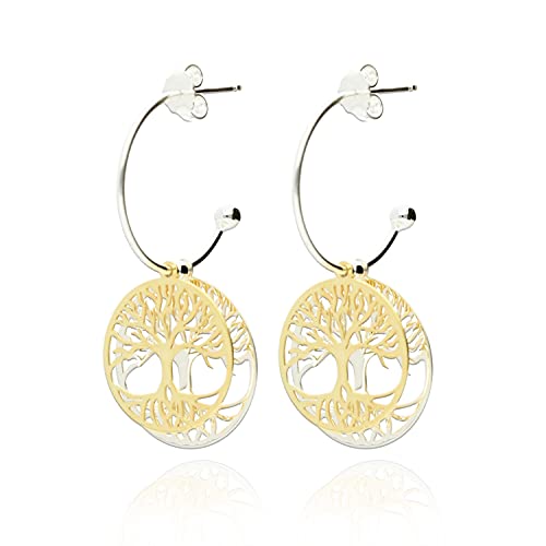 LaraZeidler Berlin Damen Ohrringe Ohrhänger Ohrstecker 925 Silber hochglanzpoliert mit Lebensbaum Cover