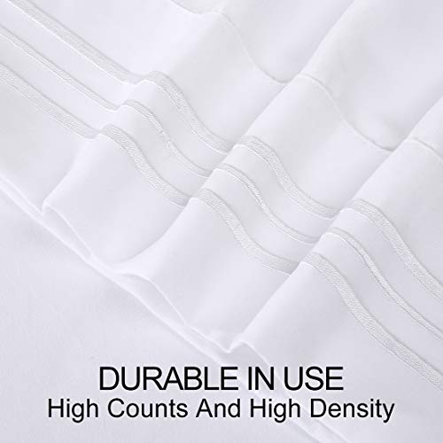 Abakan Bed Sheet Set King Size Super Soft 4 Piece Bedding Sheet Smooth Microfiber 1800 Thread Count Luxury Premium Cooling Sheets Breathable Fade Resistant Deep Pocket (King, White)