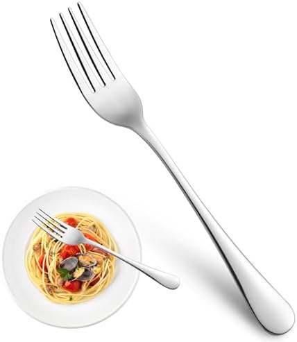 Dinner Forks,Set of 16 Top Food Grade Stainless Steel Silverware ...