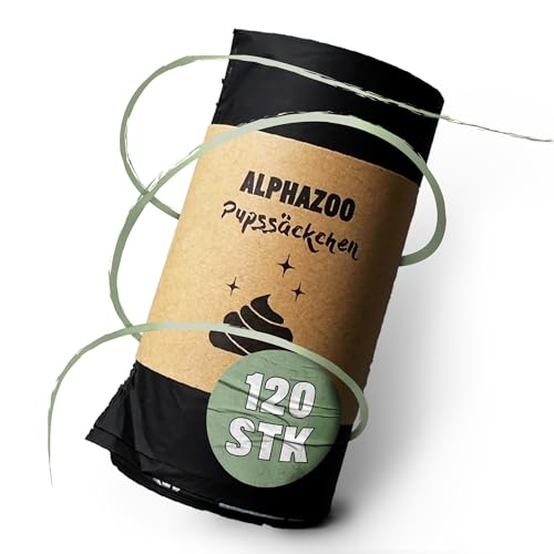 alphazoo Pupssäckchen Hundekotbeutel biologisch abbaubar 300 Stk. I Nachhaltige Kotbeutel für Hunde auf Rollen I Auslaufsichere, reißfeste Hundetüten