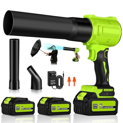 JUOIFIP Soplador de Hojas con 2 Batería 800000 RPM, Soplador Turbo Jet