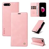 nancencen Cover per iPhone 6 Plus / 6S Plus Premium in pelle PU antiurto anti-graffio Flip Case, Custodia a portafoglio [magnetico] supporto funzione custodia di protezione (rosa)