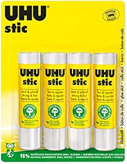 UHU stic, Glue Stick Without Solvent 4 x 21g sticsBlister, White