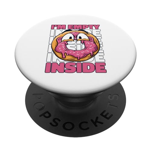 I'm Empty Inside Doughnut Maker Glazed Lover Donut PopSockets Swappable PopGrip, Black