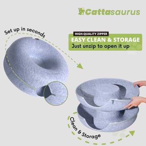 Cattasaurus Peekaboo Cat Cave Donut for Multiple & — texture and fabric close-up