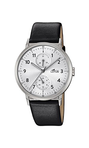 Lotus Orologio Da Polso Multiquadrante Al Quarzo Modello 18509/1, Cassa In Acciaio Grigio, Cinturino In Pelle, 41mm - 2