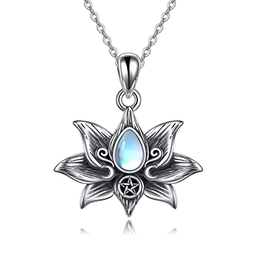 Bijoux cadeaux pour femmes hommes : collier lotus argent sterling AXELUNA