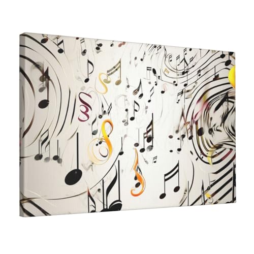 Toile murale vintage notes de musique décoration murale rétro bureau et salon