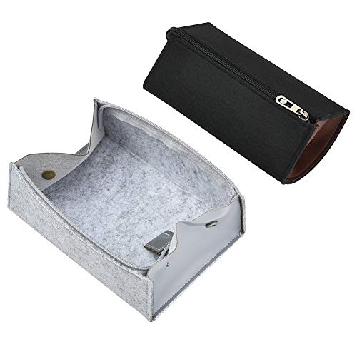 Cizen Estuche de Fieltro, 2 Piezas Estuche de Lápices de Fieltro con Botón a Presión, Bolsa de Lápices de Gran Capacidad, Puede ser Utilizado como Bolsa Multifuncional, Bolsa de Cosméticos