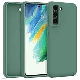 PULEN Coque en Silicone pour Samsung Galaxy S21 FE 5G, Sousse de Protection Antichoc, Mince, Douce, Élégante - Vert Sapin