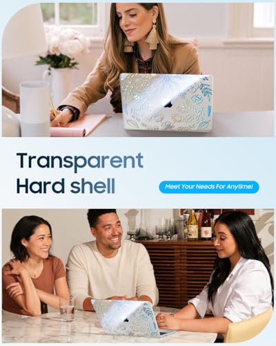Image of Fintie Case for MacBook Air 13.6 A3449 /A3240 /A3113 /A2681, Garden-Clear | 2022-2026, M2 /M3 /M4 /M5, Snap-On Shell Cover, Full Port Access, Easy On /Off, Lightweight