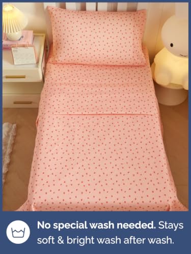 Image of Kids Twin Size Strawberry Bed Sheets - 3 Piece Kids Strawberry Sheet Set - Sweet Fruity Bedding - Ultra-Soft, Cute & Cozy - Breathable & Machine Washable - Bed Set for Boys, Girls, Teens & Toddlers