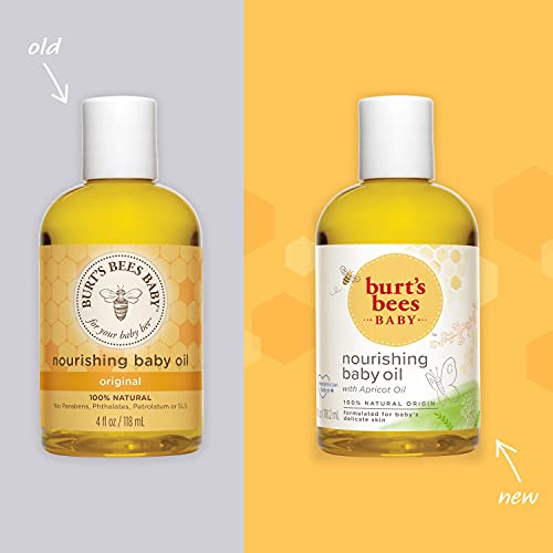 Burt's Bees Baby Nourishing Baby Oil, 100% Natural Origin Baby Skin Care - 4 Fl Ounce Bottle #TOP1