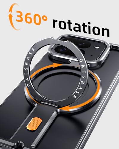 Coque Google Pixel 10 Pro Fold bumper aluminium OATSBASF avec béquille 360 noire