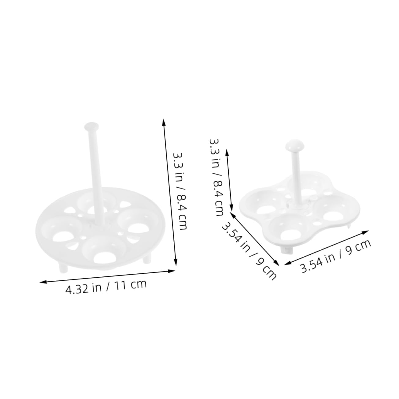 OSALADI 4pcs Egg Steamer Rack: Plastic Trivet For Pressure Cooker Cooks 4 Grid Chicken Eggs Stackable Steaming Holders For Accessories Round And Square