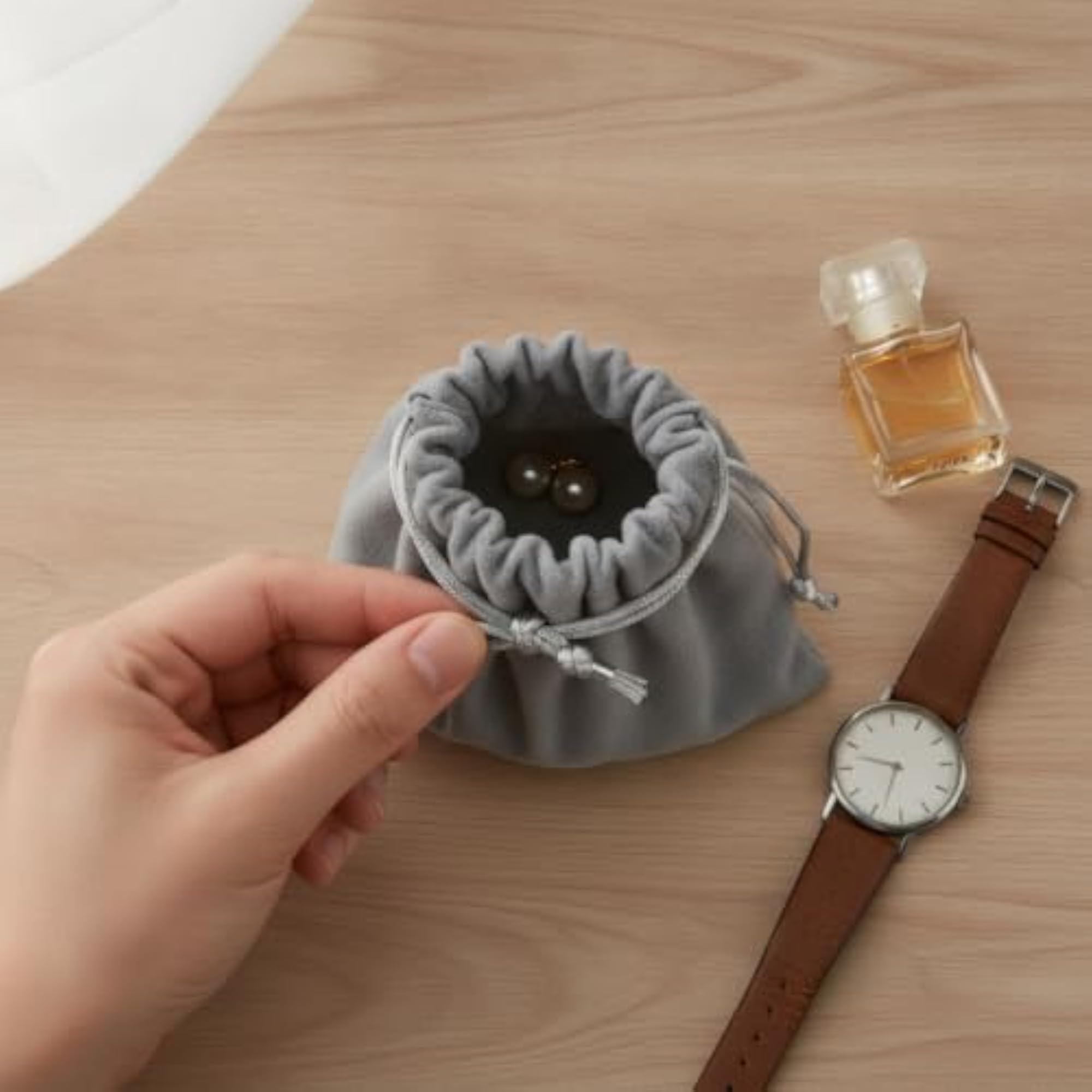 Velvet Drawstring Pouch for Electronics Storage