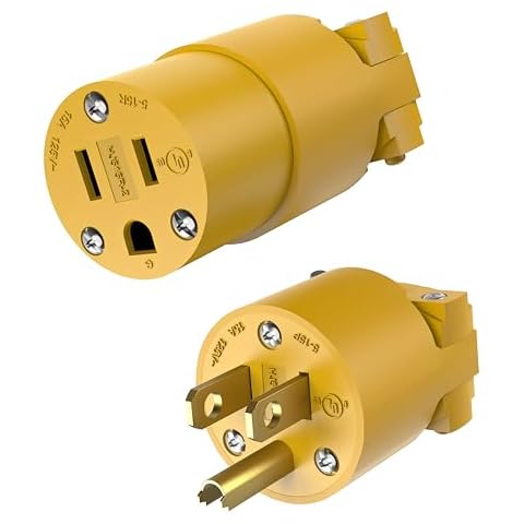 ENERLITES Electrical Replacement Plug & Connector Set, 15A 125V, NEMA 5-15P & 5-15R, Yellow Cover