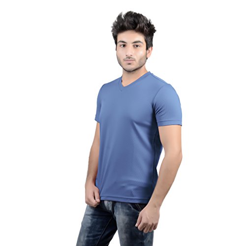 Image of Stylish Regular Fit Plain Men's V-Neck Half Sleeve T-Shirt