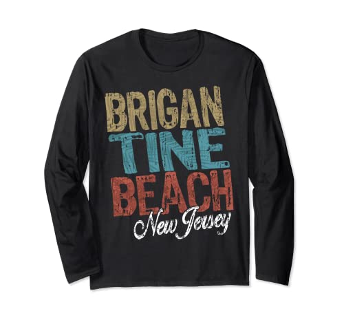BRIGANTINE Beach New Jersey HIBISCUS & SCRIPT Tre Toni Pal Maglia a Manica