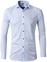 Algopix Similar Product 16 - Mens Bamboo Fiber Dress Shirts Slim