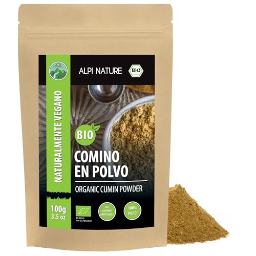 Alpi Nature Comino Molido Orgánico 100g, Comino Semillas Molidas para Cocinar y Condimentar