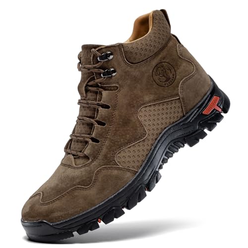 Image of FLYLAND Men's Chukka Boots Casual Leather Shoes Ankle Shoes Non Slip Breathable Comfortable Mid Top for Outdoor Driving Walking