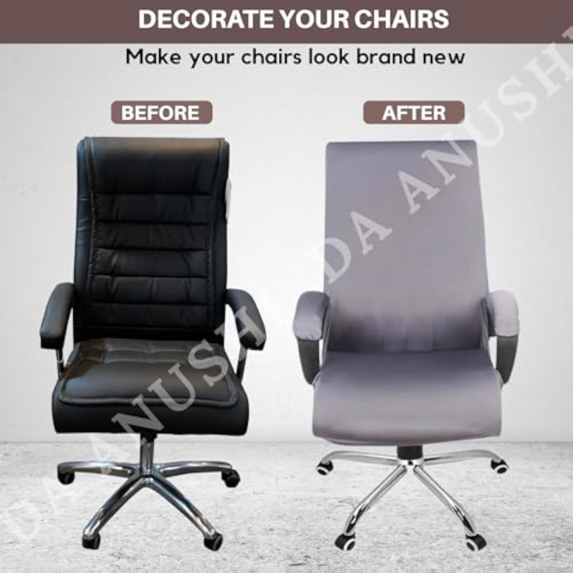 Boss Chair Cover with Armrest Protectors, Grey