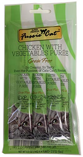 Fussie Cat Chicken with Vegetables Purée 14 Gram Sachets, Pack of Four, 2 Ounces Total