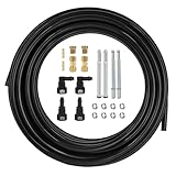 MuHize 5/16' Fuel Line Kit (25 Feet) - Upgraded Nylon Tubing + Steel Fittings | Universal Fit for Automotive Fuel, Vacuum, Water & Air Systems - Easy Cut to Fit