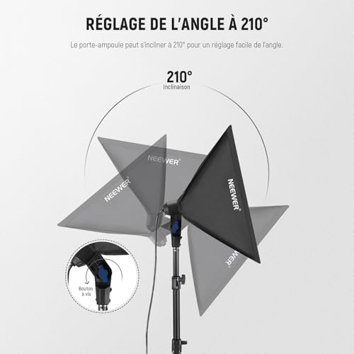 Kit Softbox 40x40cm NEEWER Trépied 180cm Solution Éclairage Visage