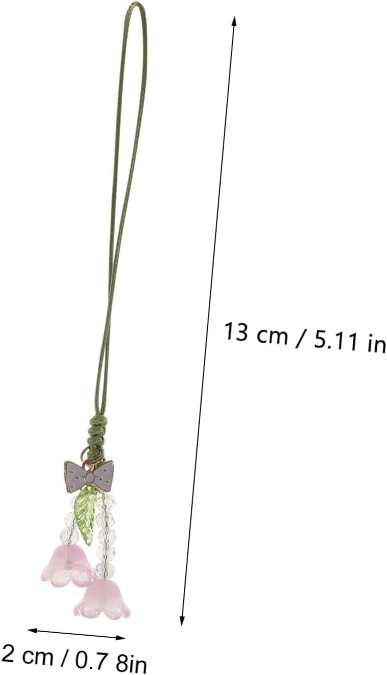 PartyKindom Tulip Phone Charm Wristlet Strap Cute Cell Phone Wrist Strap Lanyard for Keyring Wallet Camera Handbag 2 Pcs image 2